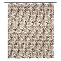 Rideau de Douche Imperméable Moderne en PEVA avec Motif Floral Écologique et 12 Crochets