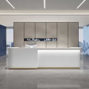 Mostrador de recepción de empresa minimalista moderno con luz LED, Bar de oficina pintado, tienda de ropa, centro comercial, cajero de Hotel - Product Image 2