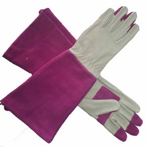 Gants de jardinage Best-seller Tissu de coton respirant <span class=keywords><strong>rose</strong></span> <span class=keywords><strong>Cuir</strong></span> de chèvre pour femmes Gants d'élagage et de désherbage Gants de jardinage personnalisés - Product Image 4