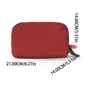 Colorful Vintage Style Three-Layer Stainless Steel Zipper Cosmetic Toiletry <b>Bag</b> Color Blocking Double Opening <b>Large</b> Capacity - Product Image 4
