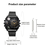 Ensemble de 4 montres à quartz pour hommes, port décontracté, cadeau d'anniversaire PRO06