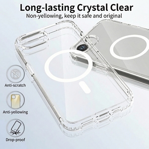Coque de protection antichoc et anti-poussière noire transparente magnétique anti-rayures pour iPhone 17e - Product Image 2