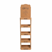 Présentoir en carton ondulé 5 niveaux pour vin, montage facile, en bois écologique, unité de merchandising FSDU pour la vente au détail