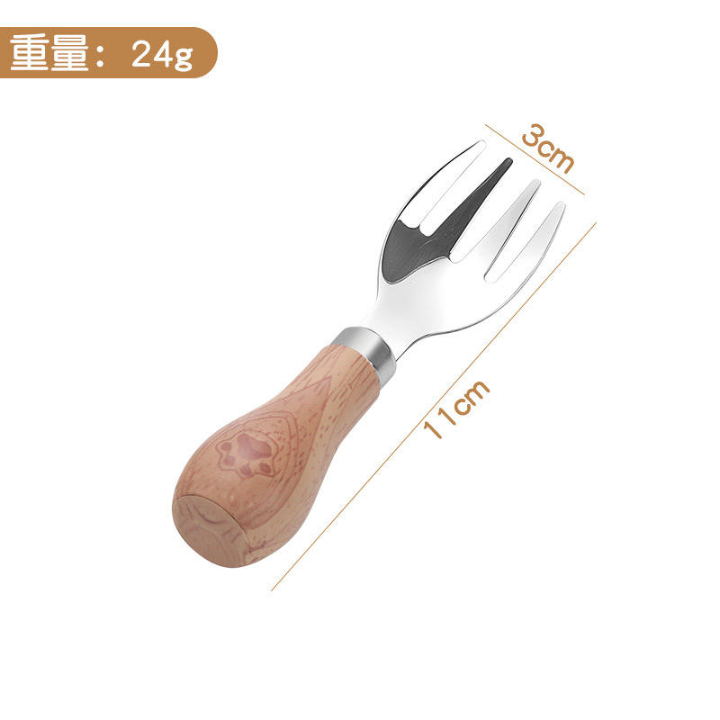 ส้อมทานอาหารสำหรับเด็ก ลายไม้