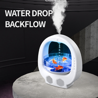 Humidificateur d'air créatif goutte d'eau anti-gravité 1000ML BT haut-parleur Godfish Bowl 7 couleurs humidificateur diffuseur
