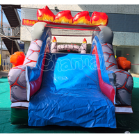Toboggan gonflable commercial haut de gamme Dino, parcours d'obstacles gonflable en PVC pour usage intérieur et extérieur