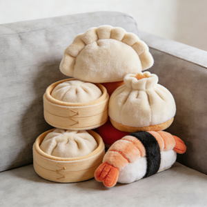 ผู้ผลิต OEM ODM ตุ๊กตาผ้ากำมะหยี่นุ่มนิ่มน่ารักสไตล์อนิเมะการ์ตูนรูปเกี๊ยวซาลาเปาเสี่ยวหลงเปาซาโอมัยเอบิซูชิ ของเล่นตุ๊กตาสัตว์สำหรับเด็ก - Product Image 1