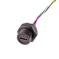 Cable hembra a macho de 30mm IP67, conector tipo C 3,0, montaje en Panel