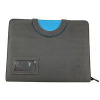 Porte-documents en cuir PU personnalisé avec logo en relief, mallette durable avec poignée