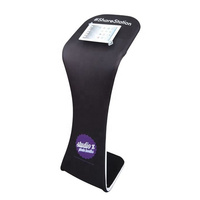 Station de partage d'écrans personnalisable avec support en aluminium pour salon professionnel, support de tablette en tissu tendu, stand de photomaton, kiosque pop-up pour tablette PC