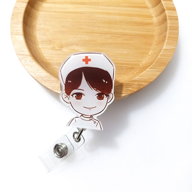 Big-eyed nurse with transparent buckle