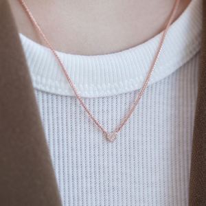 Collier pendentif halo en forme de cœur serti de diamants en zircone cubique 5A plaqué or 18 carats, bijoux fins et élégants Dylam pour femmes - Product Image 4