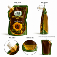 Sachets d'emballage Doypack en aluminium avec bec verseur pour huile de tournesol, personnalisables avec logo, pour l'emballage d'huile de cuisson
