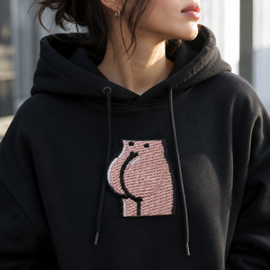 Patch thermocollant brodé avec applique motif dessin animé amusant 'BIG ASS BOTTOM' noir et marron, haute définition, insigne <span class=keywords><strong>personnalisé</strong></span>, <span class=keywords><strong>écusson</strong></span> d'identité - Product Image 6