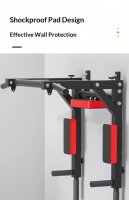FDFIT Station de traction murale portable en métal, équipement de gym à domicile robuste, barre de traction et barres parallèles pour entraînement de force en intérieur