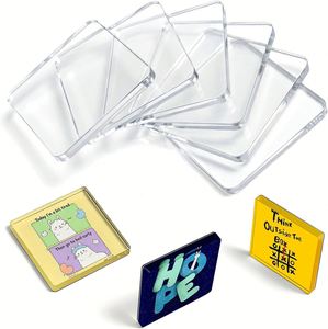 Imán Acrílico para Refrigerador, Cuadrado de 5cm, Transparente, Resistente, Personalizable, para Etiquetas de Precio, Venta al Por Mayor - Product Image 1