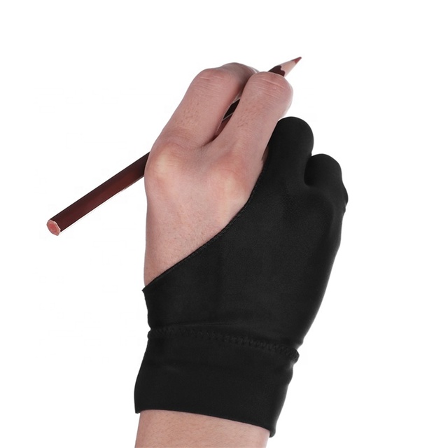 Anti Touch Supplies Fouling Two Fingers Paper Sketching Graphics Tablet Painting Artist Drawing Gloves