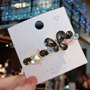 <span class=keywords><strong>Barrettes</strong></span> en cristal de style coréen pour filles, épingle à cheveux pour l'arrière de la tête, pince à cheveux papillon en strass de luxe - Product Image 6