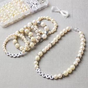 Kit de bracelet en perles acryliques avec entretoises en strass et perles alphabet pour la création de bijoux DIY - Product Image 2