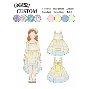 <span class=keywords><strong>Robe</strong></span> de princesse formelle haut de gamme en mousseline de soie <span class=keywords><strong>à</strong></span> volants, asymétrique, avec dentelle et blocs de couleur, pour fillettes, idéale pour les fêtes d'anniversaire - Product Image 1