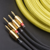 Câble audio haut de gamme Accuphase avec fiche banane plaquée or 24 carats et gaine en PVC pour lecteur DVD, moniteur, microphone - En stock