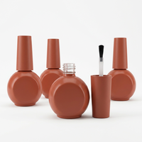 Flacon de vernis à ongles en verre de 33 ml, forme plate et ronde, vide, pour gel UV, emballage de beauté pour nail art avec pinceau