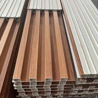 Panel Dinding WPC Beralur Motif Kayu Tahan Air untuk Dekorasi Eksterior Rumah Villa dan Bangunan Komersial
