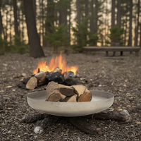YIJIE Dia76 Meilleure Vente Brasero Extérieur Sans Fumée en Acier pour Gaz Naturel, Bol à Feu Rustique pour Jardin, Patio, Cour Arrière, Cuisson BBQ, Finition Poudrée