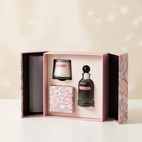 Boîte cadeau en papier rigide à double porte écologique, boîte d'emballage personnalisée avec logo en relief et vernis UV pour ensemble de parfums et de bougies parfumées