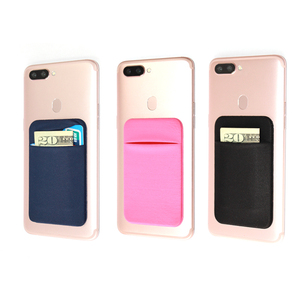 Porta <span class=keywords><strong>carte</strong></span> <span class=keywords><strong>di</strong></span> <span class=keywords><strong>credito</strong></span> per telefono portafoglio con coperchio adesivo 3M sul retro del telefono cellulare