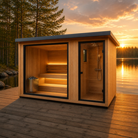 Sauna et salle de douche avec option bain turc, générateur de vapeur en cèdre rouge pour 4 personnes, multi-modes