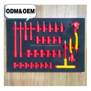 68 pièces Outils de quincaillerie Clé à douille isolée VDE 1000V Jeu de pinces à cliquet combinées 20076 Outils pour l'énergie nouvelle 20076 - Product Image 2