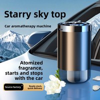 Diffuseur de parfum pour voiture en alliage d'aluminium avec projecteur ciel étoilé, 5 niveaux réglables, affichage LED, machine à parfum à démarrage et arrêt automatiques