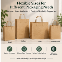 Sacs de shopping en papier kraft imprimés sur mesure avec poignées, sacs d'emballage de détail recyclables avec logo pour boutique, cadeau, événement