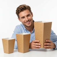 Caja Plegable de Papel Kraft para Fideos Instantáneos, Reciclable, Desechable, Personalizada, con Revestimiento PE, para Arroz Frito y Pasta