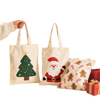 Sacs fourre-tout et sacs cadeaux à cordon personnalisés en toile pour Noël, avec motifs Père Noël, rennes et sapin, emballage de fêtes, fournisseur d'usine en gros