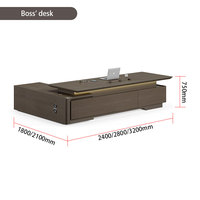 Ensemble de mobilier de bureau de direction : Bureau avec unité murale assortie, étagère et armoire de rangement pour projets d'entreprise et d'hôtellerie