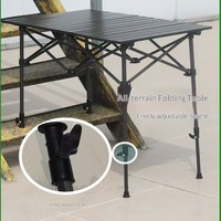 Table rectangulaire pliante réglable en acier au carbone pour camping, pique-nique, repas au feu de camp et utilisation pour les rouleaux d'œufs - Portable