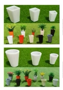 Hiện đại thu nhỏ quy mô ABS nhựa cát Bảng Mô hình chậu hoa bán hàng tự động giỏ hàng cho diorama & cảnh quan hiển thị 5 + năm bảo hành - Product Image 4