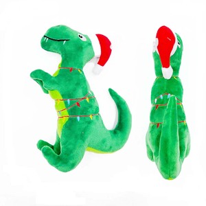 Chất Lượng Cao Hot Bán Dễ Thương Màu Xanh Lá Cây Khủng Long Chew Con Chó Đồ Chơi Trong Kho Giá Rẻ Mềm Sang Trọng Tiếng Cào Giáng Sinh Con Chó Đồ Chơi - Product Image 1