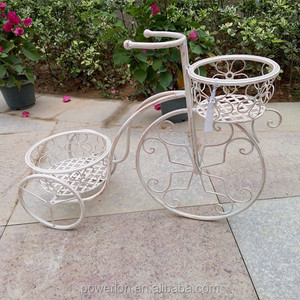 Soporte de Metal para plantas de jardín y bicicleta, 2 macetas, cesta de flores - Product Image 3