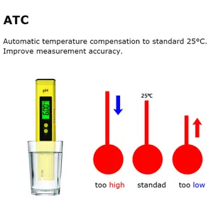 LCD dijital PH kalem su kalitesi test cihazı cep taşınabilir PH metre Tester su için ATC ile