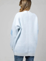 Cardigan en tricot jacquard épais style décontracté, col en V, manches longues, collection automne/hiver 2026 Europe et Amérique