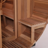 Ruang Sauna Kayu Solid untuk 6-8 Orang dengan Pemanas Listrik untuk Vila, Hotel, Resort, Spa Luar Ruangan, Relaksasi Kesehatan di Rumah