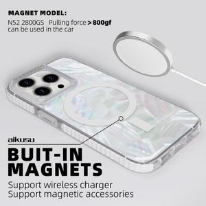 Funda para Teléfono de Nácar, Mate, Transparente, TPU, TPE, PC, 3 en 1, Magnética, para iPhone 16, 15, 14, 13, 12 Pro Max - Product Image 3