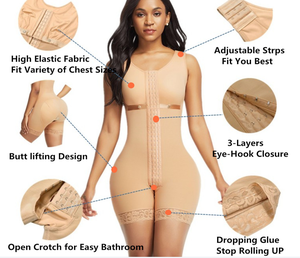 Pós-parto e pós-cirurgia <span class=keywords><strong>Shapewear</strong></span> para mulheres controle barriga Fajas Colombianas Body Shaper compressão Bodysuit - Product Image 2