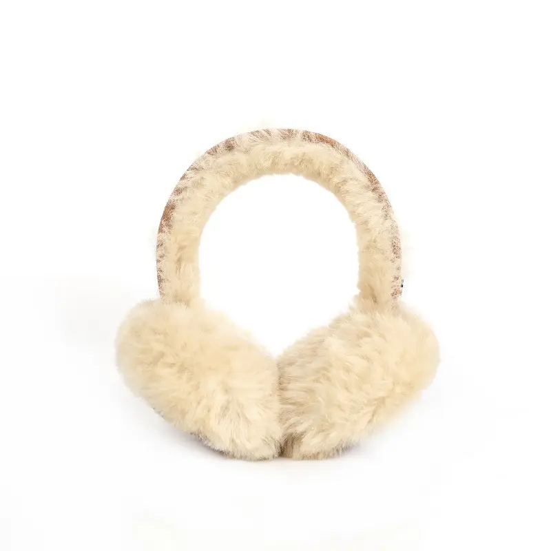 Couvre-oreilles en fourrure à personnaliser pour filles, accessoire d'extérieur, doux et chaud, pour l'hiver, à la mode