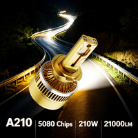 Phares LED de voiture SunRise A210 H8 12V 420W 21000LM 6500K Double tube en cuivre Nouveaux IP67 Étanche Haute luminosité Plug and Play