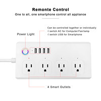 Prise intelligente standard américaine pour la maison, 4 ports USB, minuterie, Wi-Fi, commande vocale, multiprise intelligente, vente en gros OEM