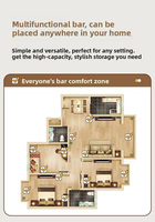 Table de bar rétractable et réglable en bois pour la maison, cloison de salon, armoire de rangement, îlot de cuisine pour petits espaces, port de charge USB